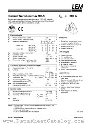 LA305-S datasheet pdf LEM