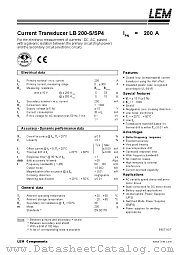 LB200-S/SP4 datasheet pdf LEM