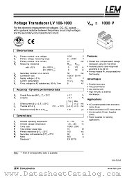 LV100-1000 datasheet pdf LEM