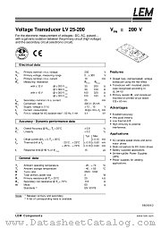 LV25-200 datasheet pdf LEM