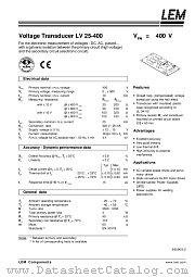 LV25-400 datasheet pdf LEM