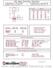 SBR6025 datasheet pdf Microsemi