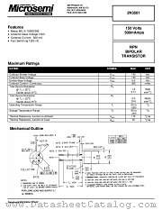 JANTXV2N3501 datasheet pdf Microsemi