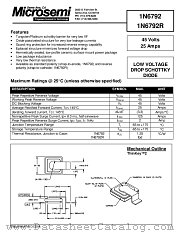 1N6792R datasheet pdf Microsemi