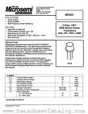 JAN2N3421 datasheet pdf Microsemi