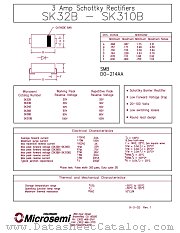 SK32B datasheet pdf Microsemi