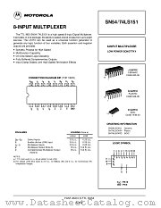 54LS151 datasheet pdf Motorola