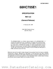 HC705E1GRS datasheet pdf Motorola