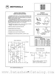 LM109 datasheet pdf Motorola