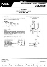 2SK1850 datasheet pdf NEC