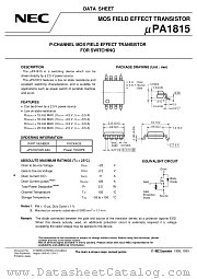 UPA1815 datasheet pdf NEC