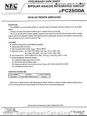 UPC2500A datasheet pdf NEC