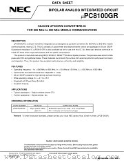 UPC8100GR datasheet pdf NEC