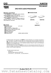 NJM2700 datasheet pdf New Japan Radio