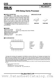 NJM2194 datasheet pdf New Japan Radio