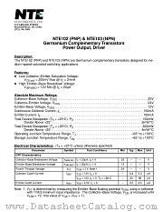 NTE102 datasheet pdf NTE Electronics