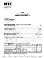 NTE85 datasheet pdf NTE Electronics