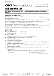 MSM6665 datasheet pdf OKI electronic components