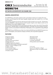 MSM6794 datasheet pdf OKI electronic components