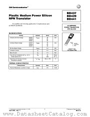 BD437-D datasheet pdf ON Semiconductor