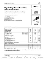 MJF47-D datasheet pdf ON Semiconductor