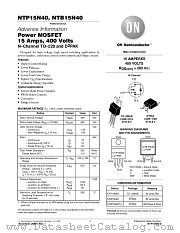 NTP15N40-D datasheet pdf ON Semiconductor