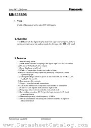 MN838898 datasheet pdf Panasonic