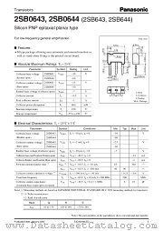 2SB643 datasheet pdf Panasonic