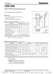 2SB1398 datasheet pdf Panasonic