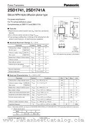 2SD1741 datasheet pdf Panasonic