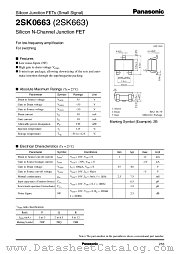 2SK0663 datasheet pdf Panasonic