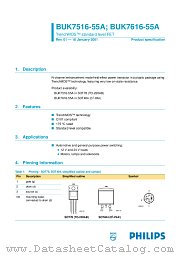 BUK7516-55A datasheet pdf Philips