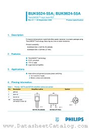 BUK9624-55A datasheet pdf Philips