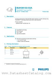 BUK98150-55A datasheet pdf Philips