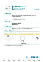 PHB95N03LTA datasheet pdf Philips