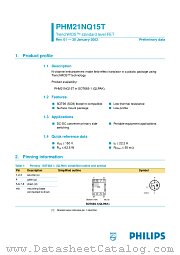 PHM21NQ15T datasheet pdf Philips