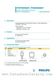 PHB20N06T datasheet pdf Philips