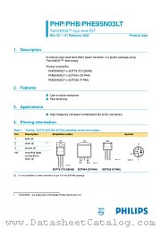 PHE95N03LT datasheet pdf Philips