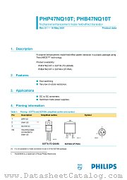 PHB47NQ10T datasheet pdf Philips