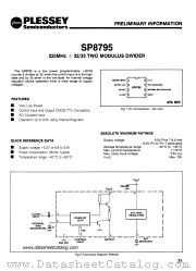 SP8795 datasheet pdf PLESSEY Semiconductors