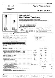 2N5415S datasheet pdf RCA Solid State