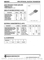 KSD1021 datasheet pdf Samsung Electronic