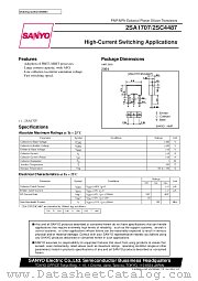 2SA1707 datasheet pdf SANYO