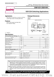 2SB1231 datasheet pdf SANYO