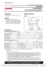 2SC4407 datasheet pdf SANYO