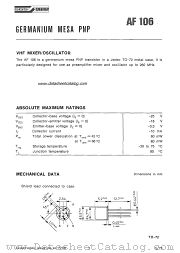 AF106 datasheet pdf SGS-ATES