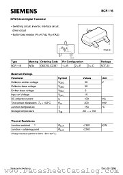 BCR116 datasheet pdf Siemens