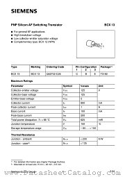 BCX13 datasheet pdf Siemens