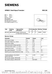 BSS229 datasheet pdf Siemens