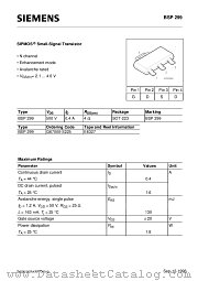 BSP299 datasheet pdf Siemens